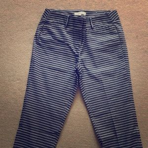Loft Navy and white stripped pants